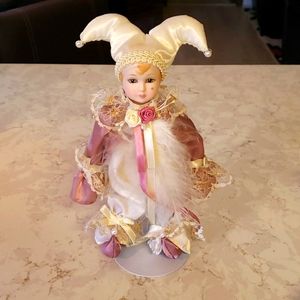 Clown with porcelain face and hands